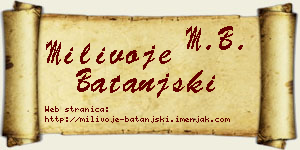 Milivoje Batanjski vizit kartica